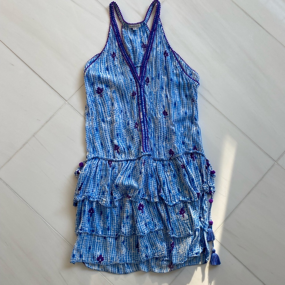 Poupette Blue & Purple Racerback Summer Dress Small - Picture 4 of 4